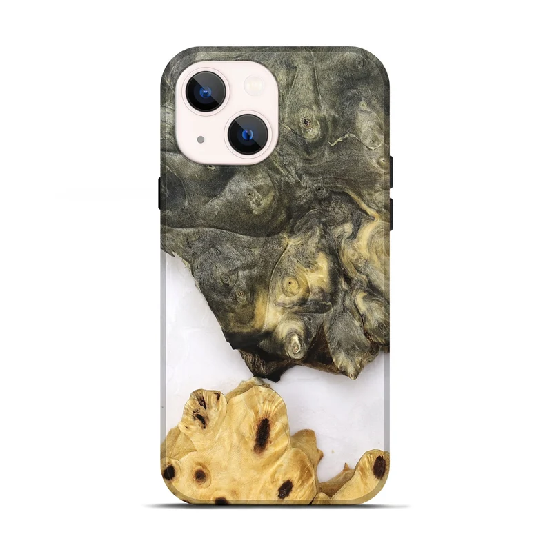 iPhone 13 Wood Live Edge Phone Case - Clover (Clear, 830240)