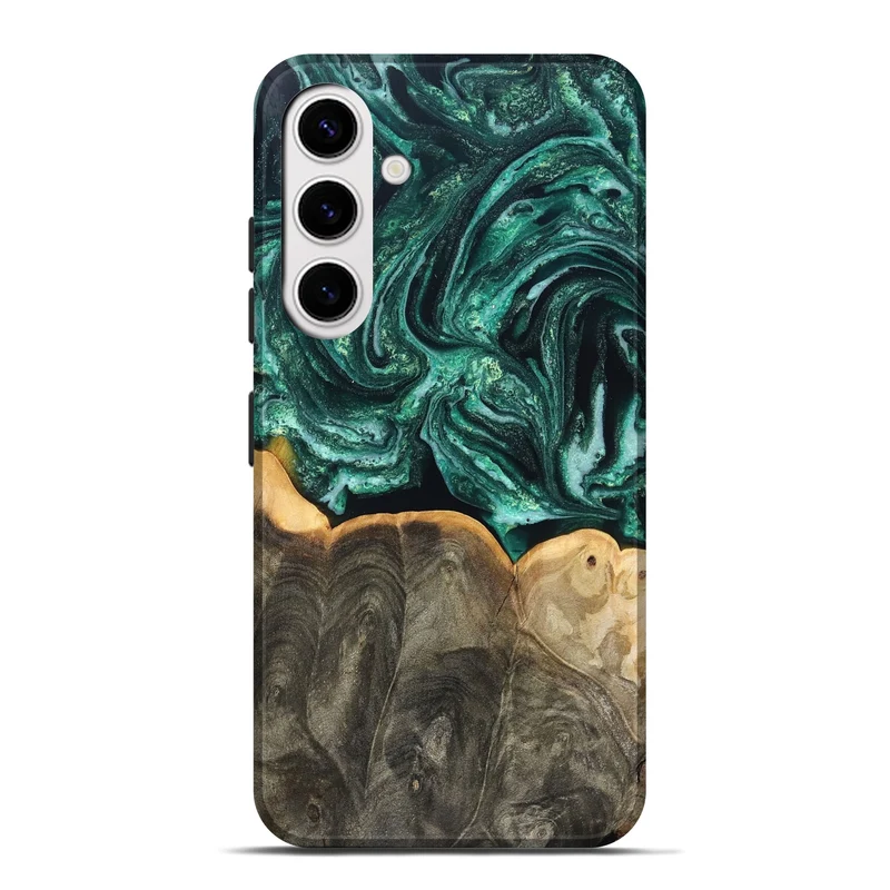 Galaxy S25 Plus Wood Live Edge Phone Case - Misael (Green, 830231)