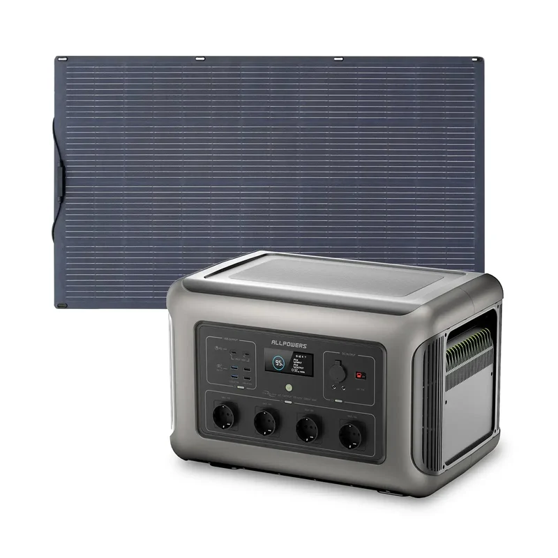 ALLPOWERS Générateur Solaire 3500W (R3500 V2 + SF200 200W Panneau Solaire Flexible)