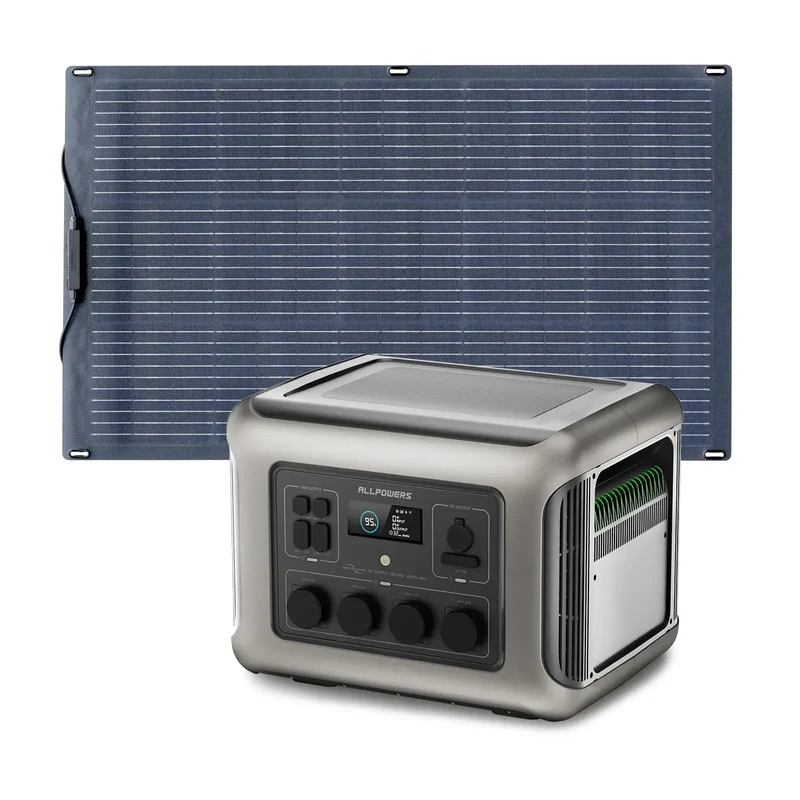 ALLPOWERS Générateur Solaire 2500W (R2500 V2+ SF100 100W Panneau Solaire)