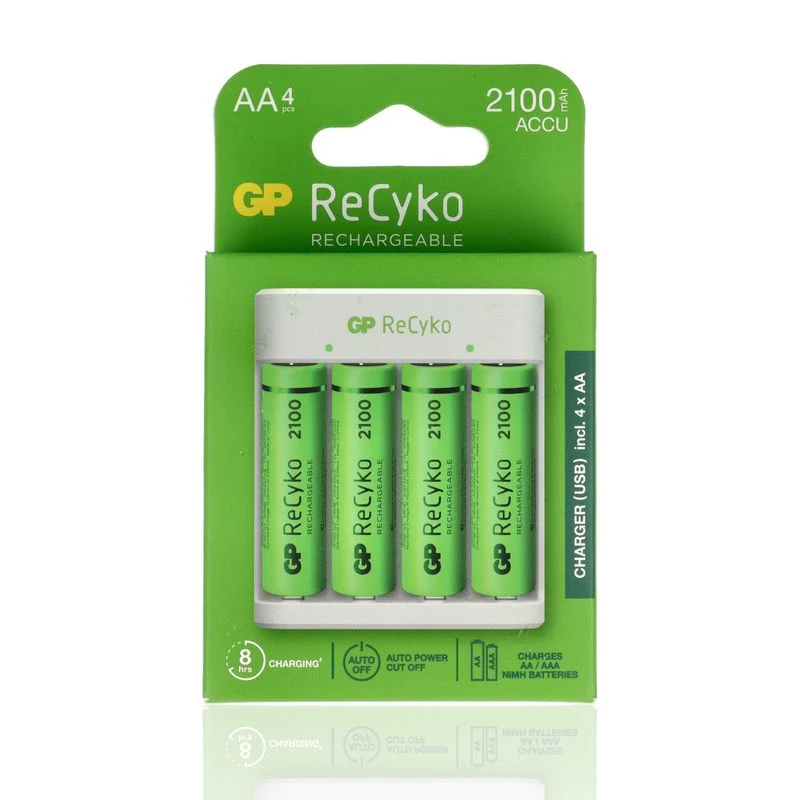 Caricabatterie USB standard per batterie Stilo e MiniStilo, 4 batterie Stilo AA da 2100 mAh incluse