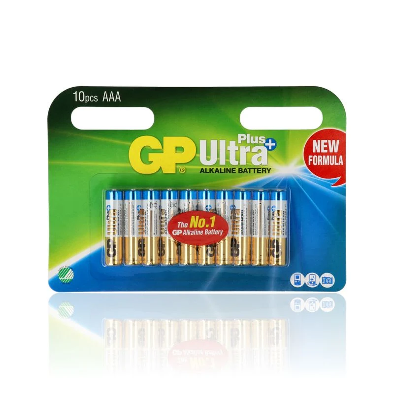 10 Batterie Gp Ultra Plus Alkalina, 1.5V, 24Aup/Lr03, Ministilo AAA, Blister