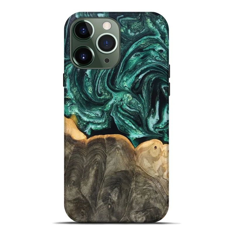 iPhone 13 Pro Max Wood Live Edge Phone Case - Misael (Green, 830231)