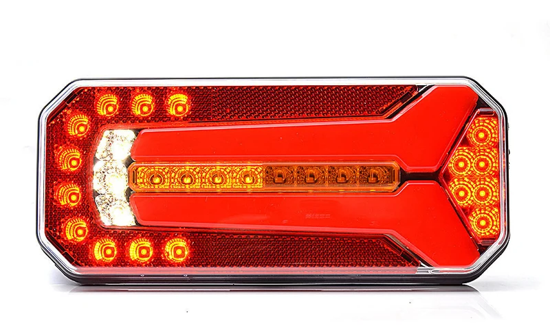 WAS W150DD Lampada per rimorchio posteriore combinata con indicatore dinamico + fendinebbia e luce di retromarcia