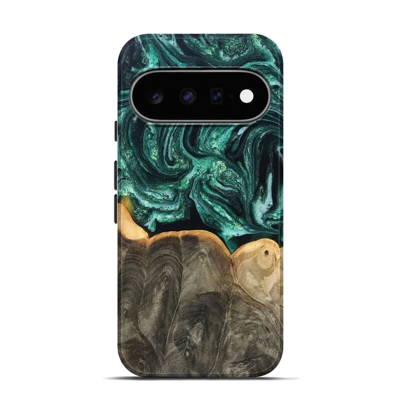 Pixel 11 Pro Wood Live Edge Phone Case - Misael (Green, 830231)