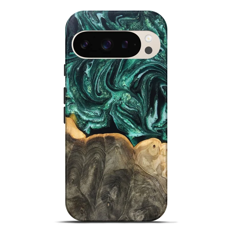 Pixel 9 Pro XL Wood Live Edge Phone Case - Misael (Green, 830231)