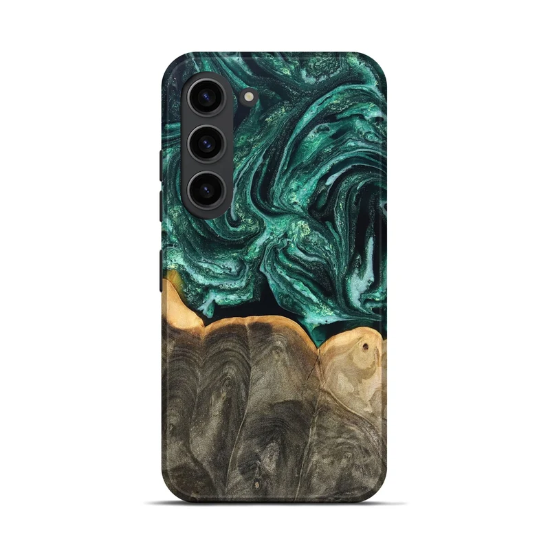 Galaxy S23 Wood Live Edge Phone Case - Misael (Green, 830231)