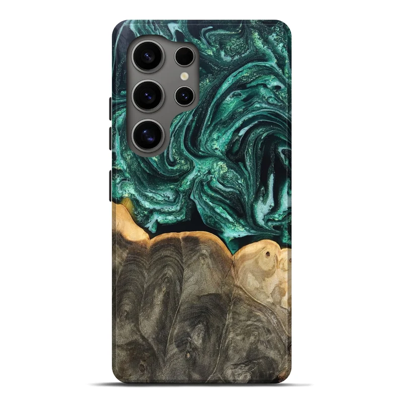 Galaxy S25 Ultra Wood Live Edge Phone Case - Misael (Green, 830231)