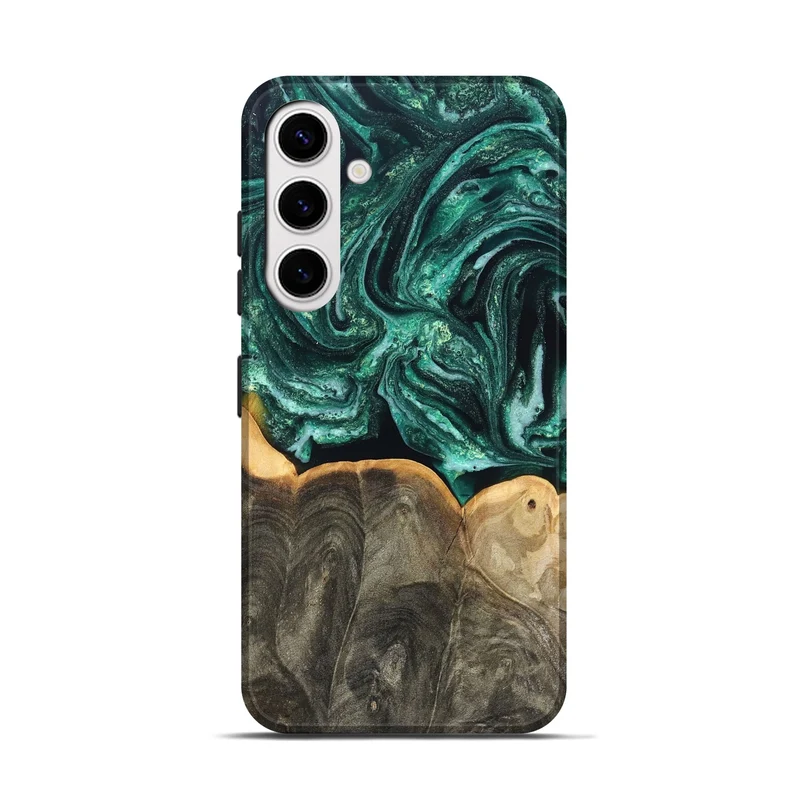 Galaxy S25 Wood Live Edge Phone Case - Misael (Green, 830231)