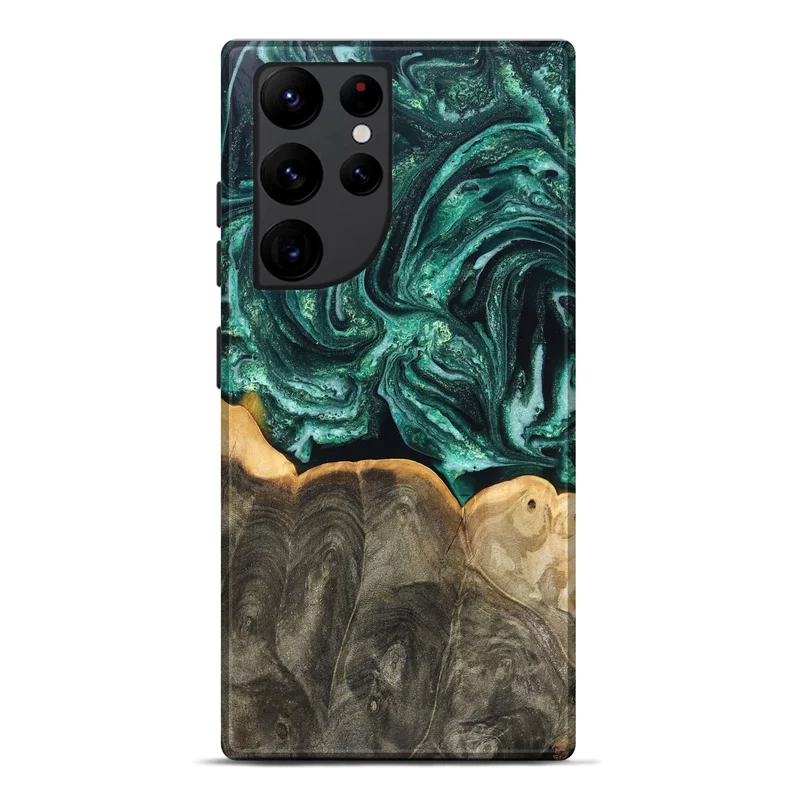 Galaxy S22 Ultra Wood Live Edge Phone Case - Misael (Green, 830231)