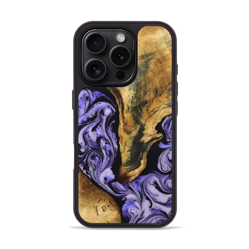 iPhone 16 Pro Wood Phone Case - Fredric (Purple, 830222)