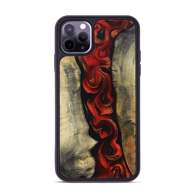 iPhone 11 Pro Max Wood Phone Case - Harlan (Red, 830214)