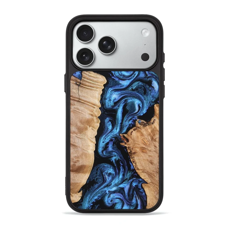 iPhone 18 Pro Max Wood Phone Case - Khalani (Blue, 830173)