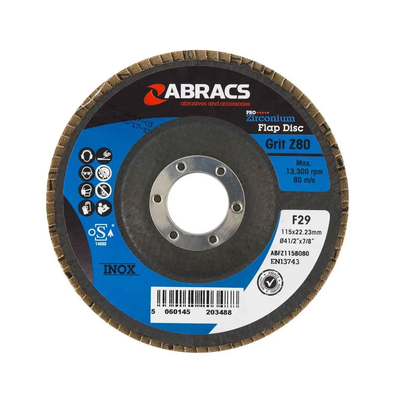Disco lamellare in zirconio Abracs grana 60 / 115 x 22 mm