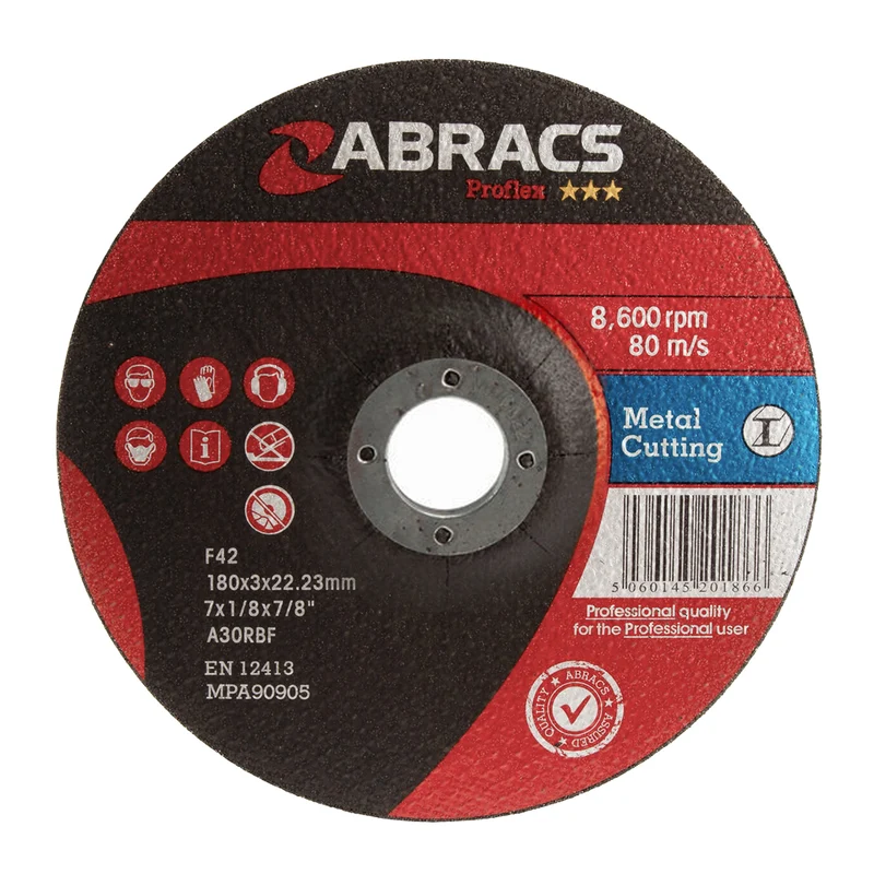 Disco da taglio Abracs Proflex con centro depresso / 180 x 3 mm / confezione da 2