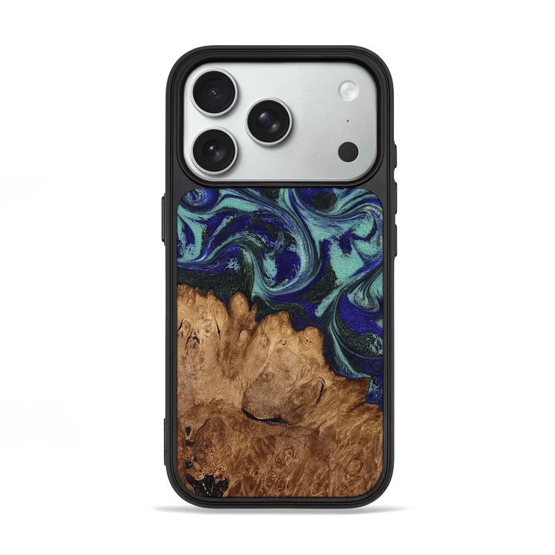 iPhone 18 Pro Wood Phone Case - Leander (Green, 830184)