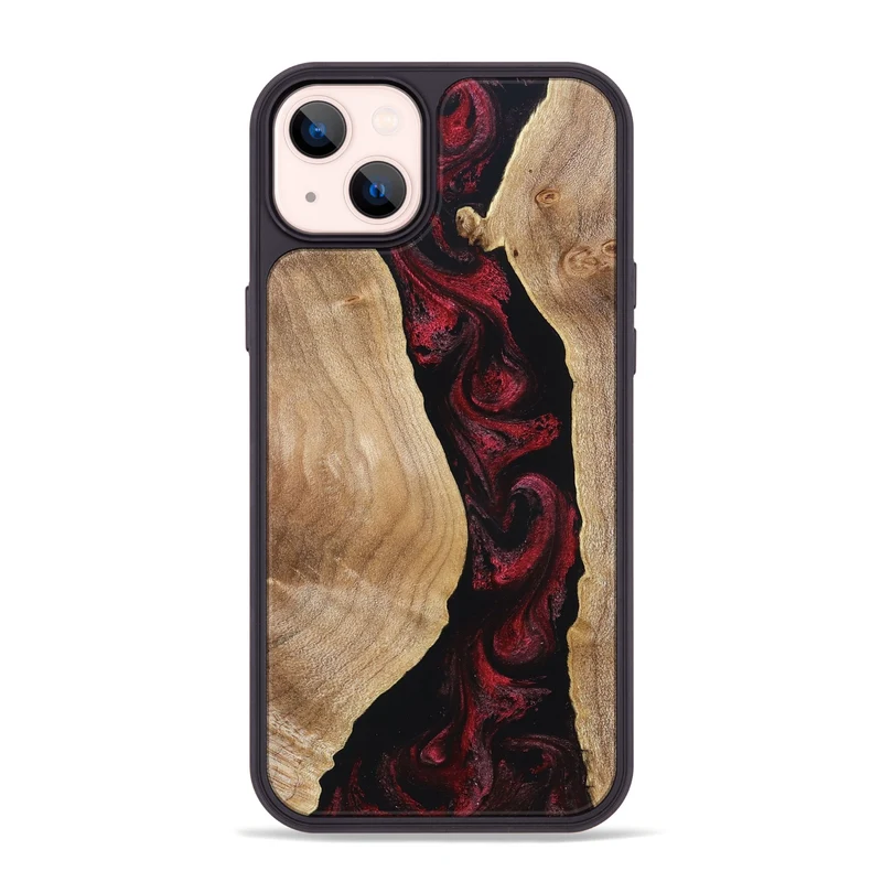 iPhone 14 Plus Wood Phone Case - Cordell (Red, 830217)