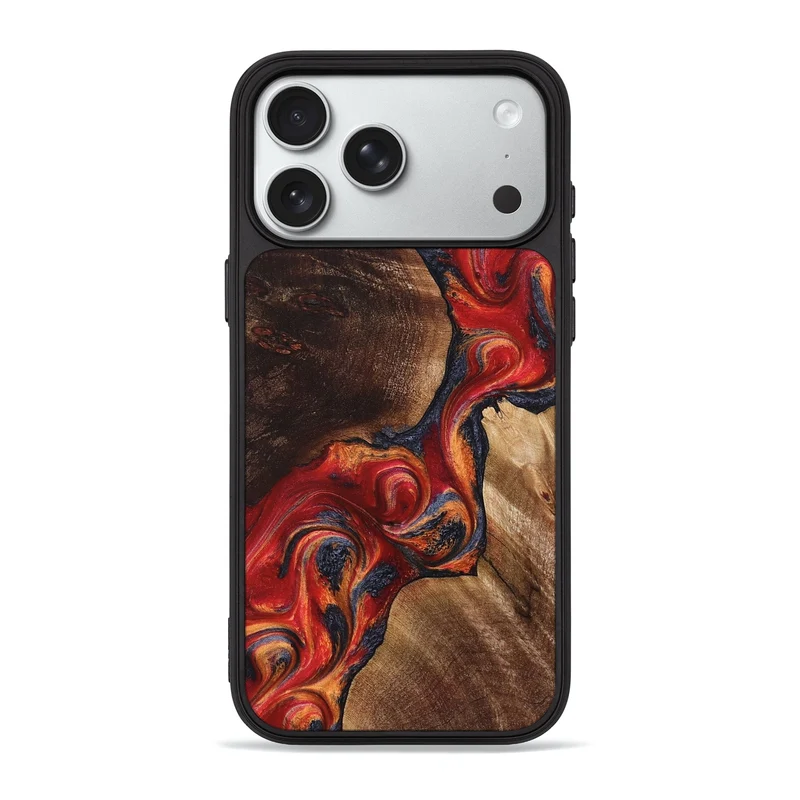 iPhone 18 Pro Max Wood Phone Case - Zuri (Red, 830218)