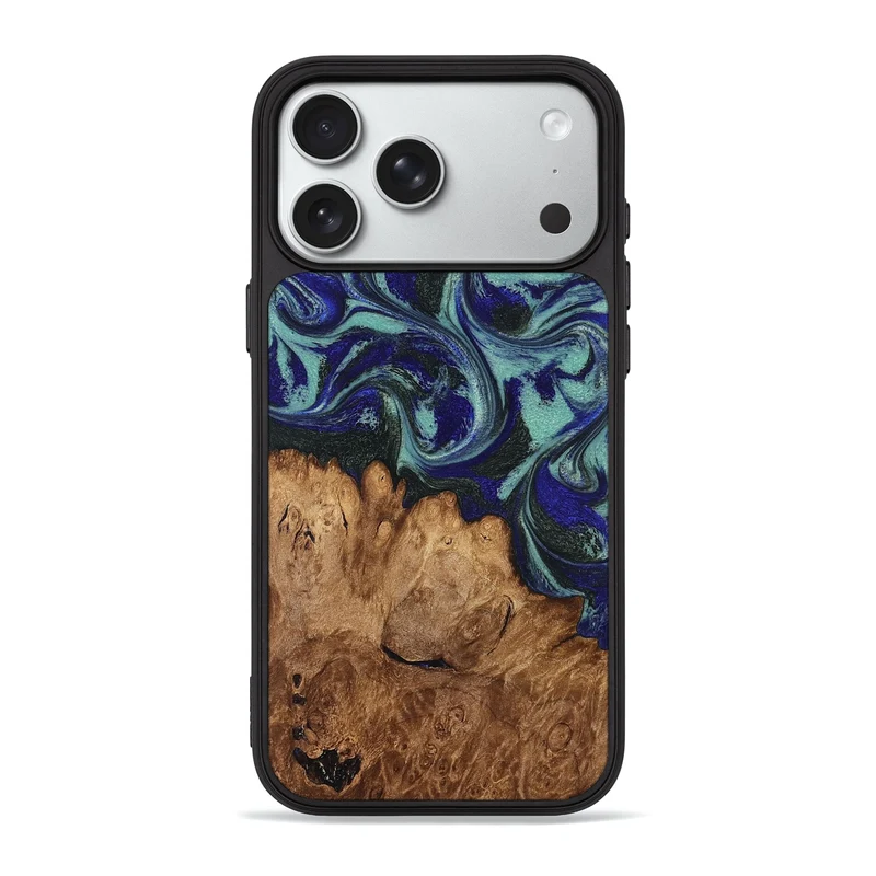 iPhone 18 Pro Max Wood Phone Case - Leander (Green, 830184)
