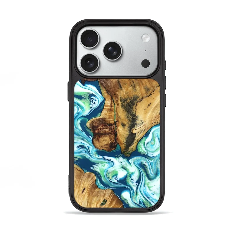 iPhone 18 Pro Wood Phone Case - Cal (Green, 830185)