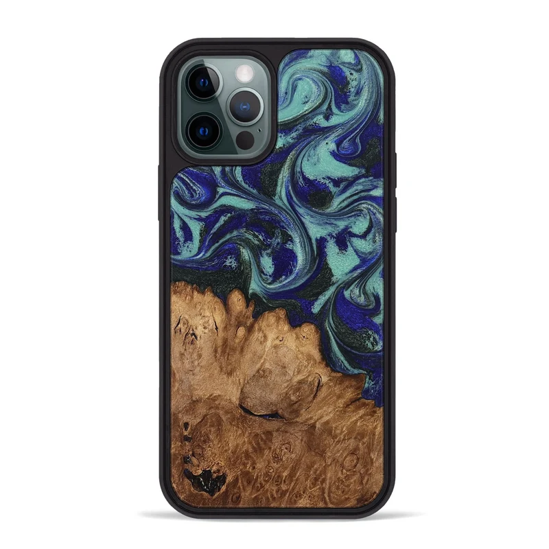 iPhone 12 Pro Max Wood Phone Case - Leander (Green, 830184)