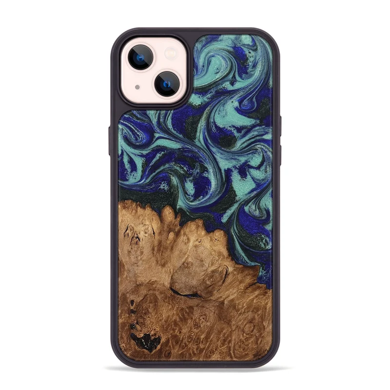 iPhone 14 Plus Wood Phone Case - Leander (Green, 830184)