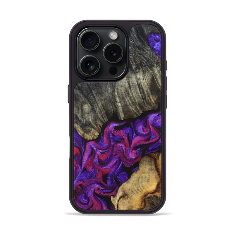 iPhone 16 Pro Wood Phone Case - Joe (Purple, 830225)