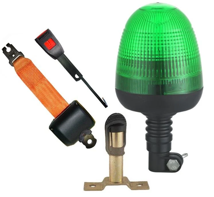 Kit cintura di sicurezza con lampeggiante verde e attacco su palo DIN.