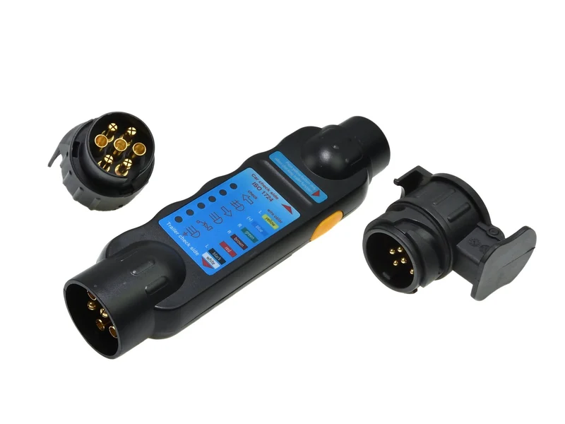 Tester di illuminazione per rimorchio per auto con adattatori, spina e presa 12v 7 - 13 pin
