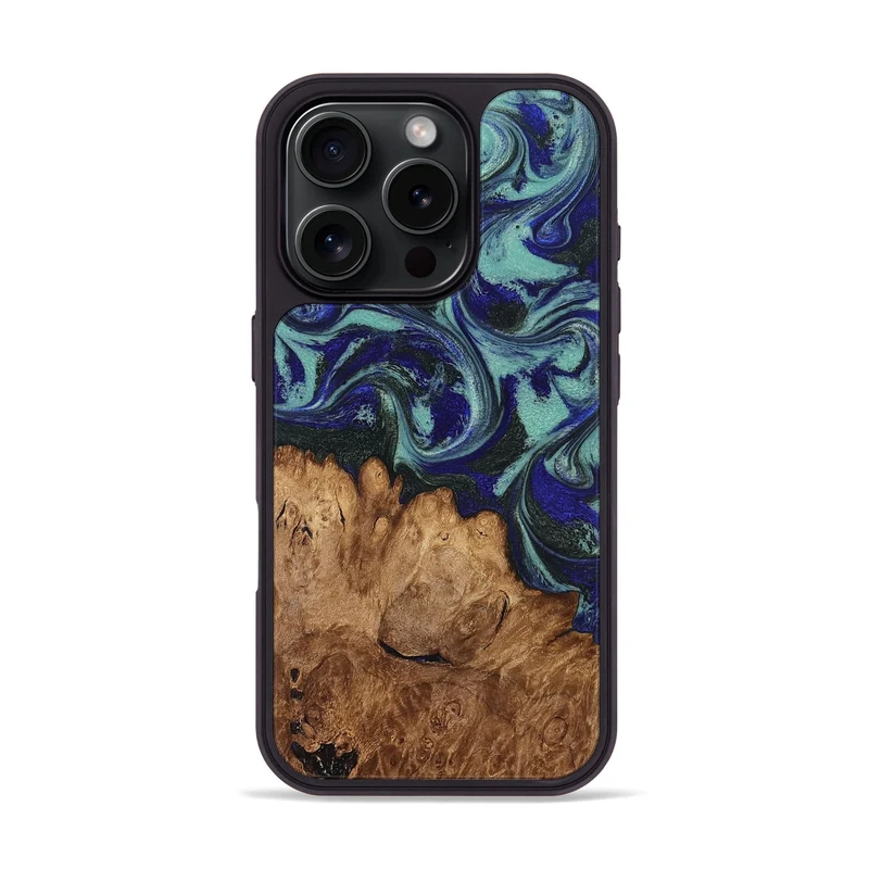 iPhone 16 Pro Wood Phone Case - Leander (Green, 830184)