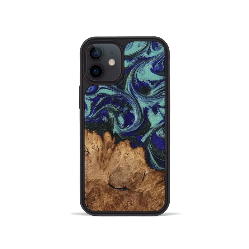 iPhone 12 mini Wood Phone Case - Leander (Green, 830184)