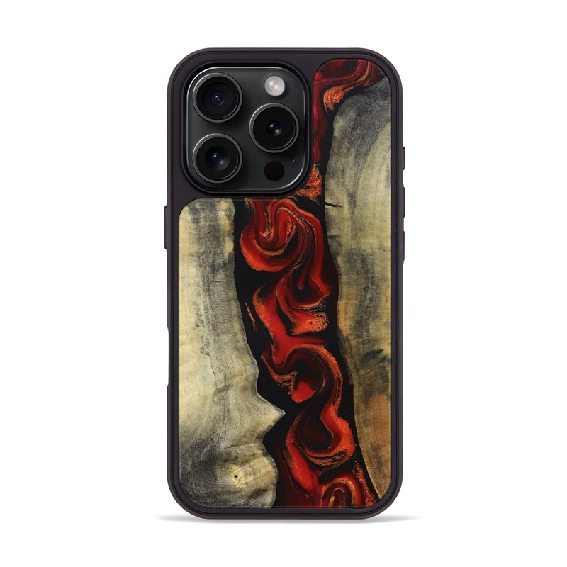iPhone 16 Pro Wood Phone Case - Harlan (Red, 830214)