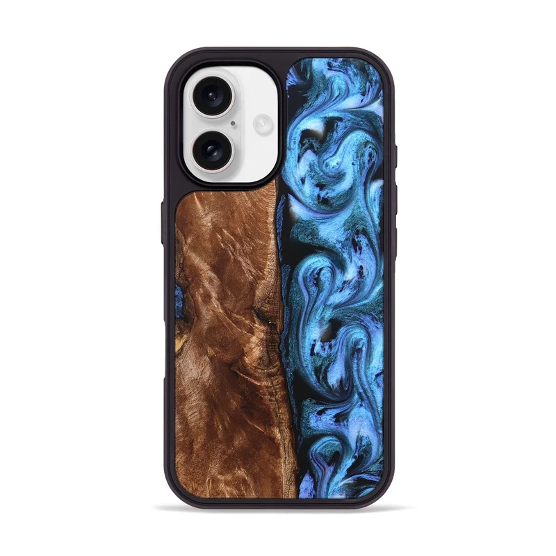 iPhone 17 Wood Phone Case - Lily (Blue, 829989)