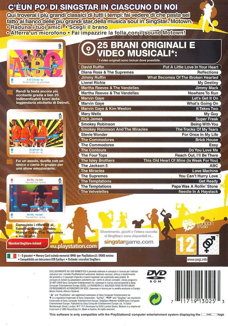 SING STAR MOTOWN PS2 (versione italiana)