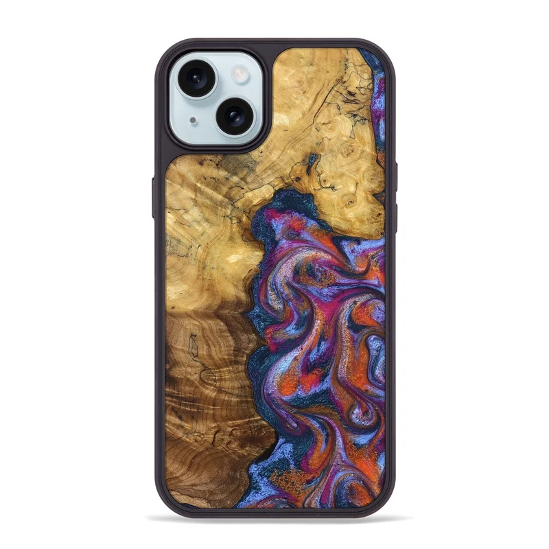 iPhone 15 Plus Wood Phone Case - Carroll (Blue, 829670)