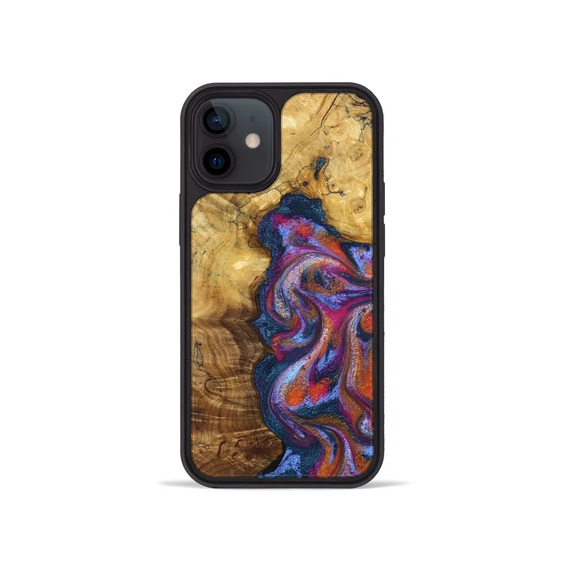 iPhone 12 mini Wood Phone Case - Carroll (Blue, 829670)