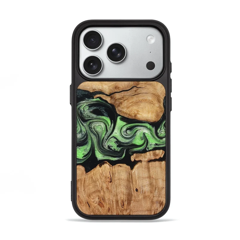 iPhone 18 Pro Wood Phone Case - Kyree (Green, 829701)