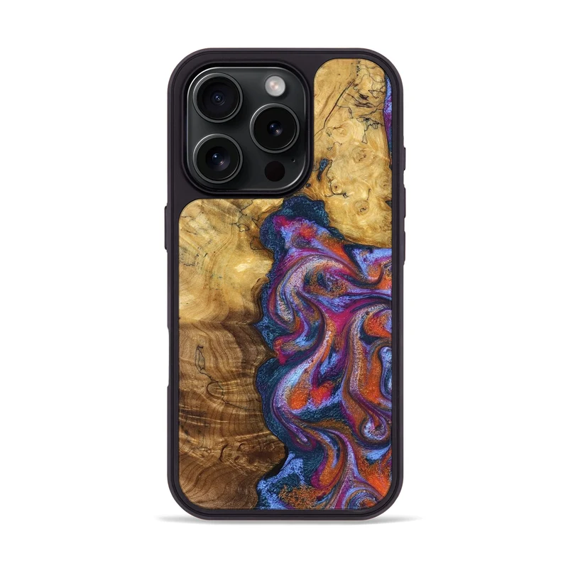 iPhone 16 Pro Wood Phone Case - Carroll (Blue, 829670)