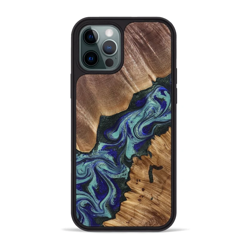 iPhone 12 Pro Max Wood Phone Case - Dorene (Green, 829694)