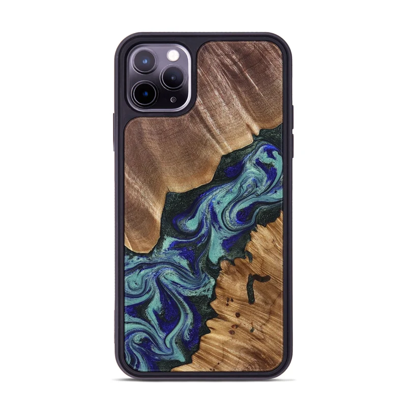 iPhone 11 Pro Max Wood Phone Case - Dorene (Green, 829694)