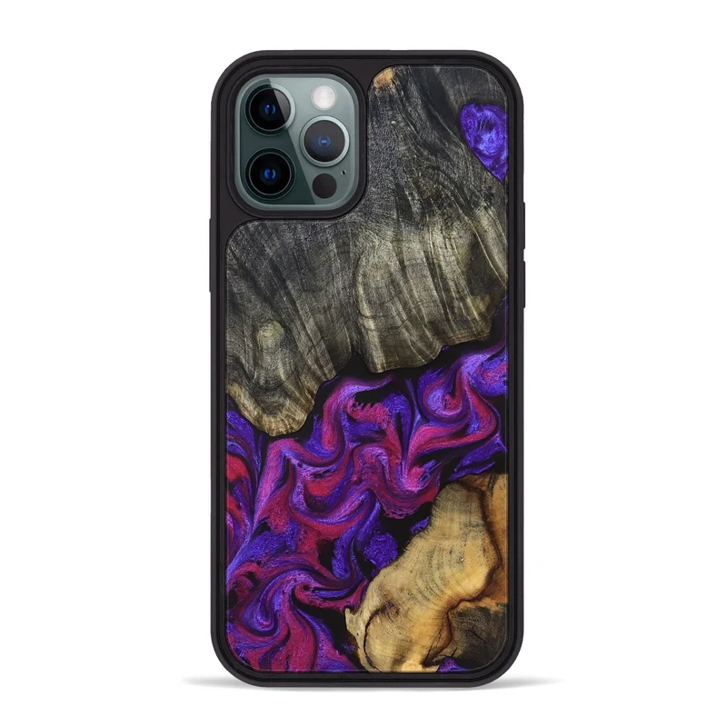 iPhone 12 Pro Max Wood Phone Case - Joe (Purple, 830225)