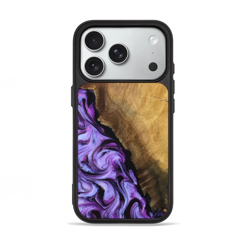 iPhone 18 Pro Wood Phone Case - Alvina (Purple, 830224)