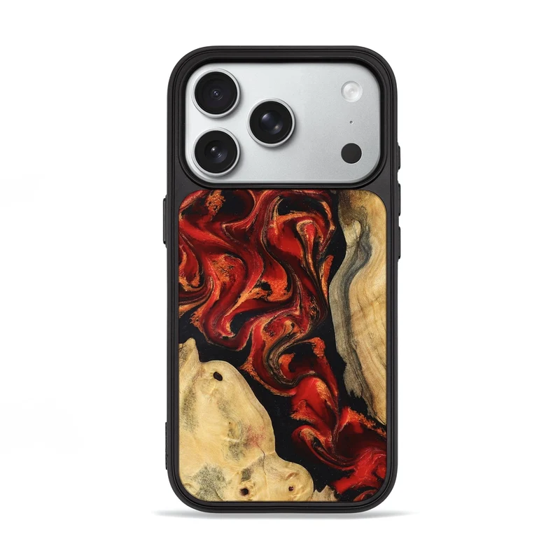 iPhone 18 Pro Wood Phone Case - Carlo (Red, 830212)