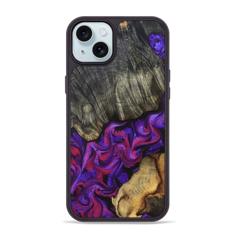 iPhone 15 Plus Wood Phone Case - Joe (Purple, 830225)