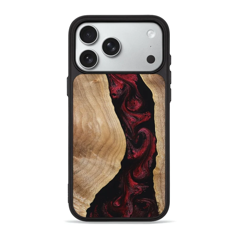 iPhone 18 Pro Max Wood Phone Case - Cordell (Red, 830217)
