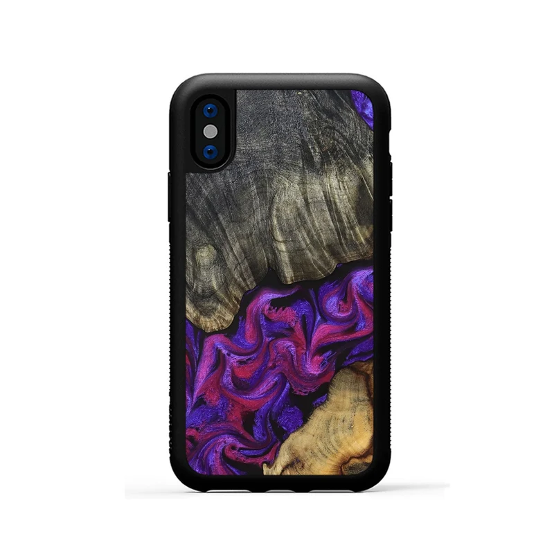 iPhone Xs Wood Phone Case - Joe (Purple, 830225)