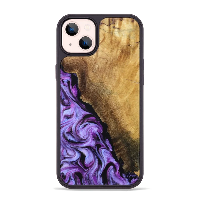 iPhone 14 Plus Wood Phone Case - Alvina (Purple, 830224)