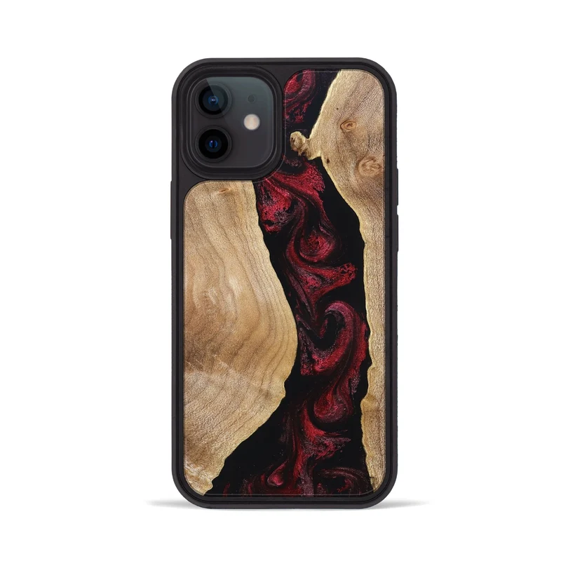 iPhone 12 Wood Phone Case - Cordell (Red, 830217)