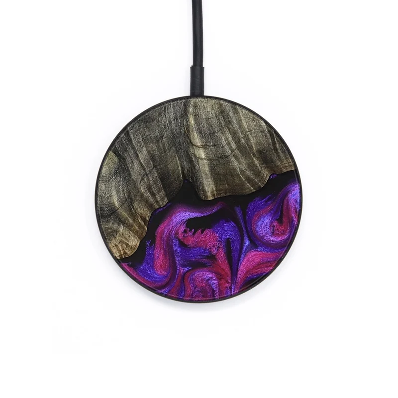Circle Wood Wireless Charger - Joe (Purple, 830225)
