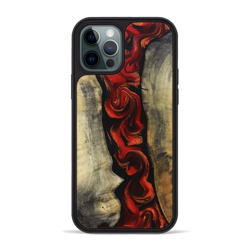iPhone 12 Pro Max Wood Phone Case - Harlan (Red, 830214)